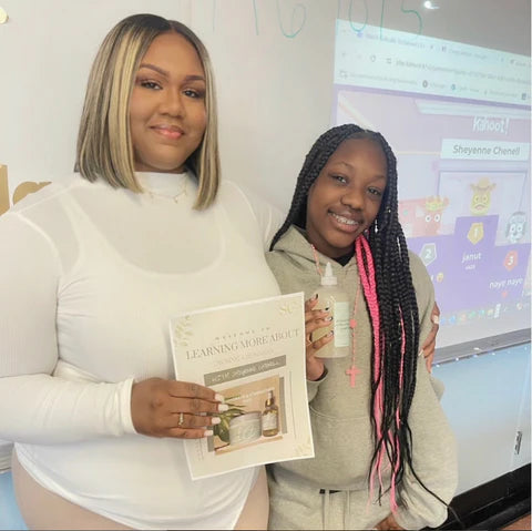 Sheyenne Chenell hosted a Women's History Month workshop at a local Middle School